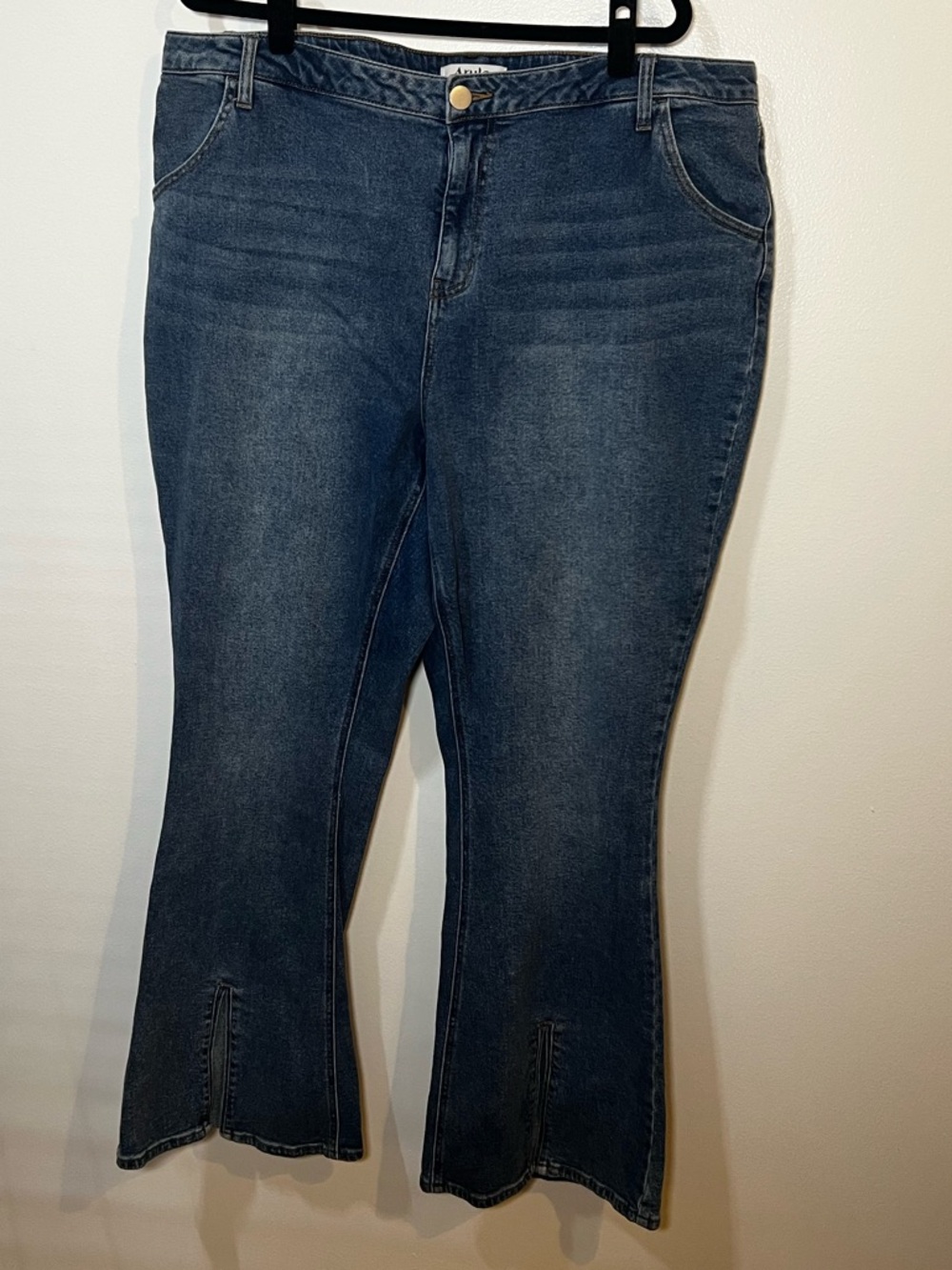 ARULA Dark Blue Flare Hem Jeans